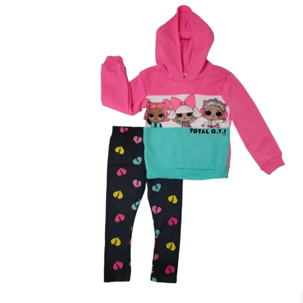 LOL Surprise Outfit Girl's Hoodie Fleece Sweatshirt & Leggings Pant Set